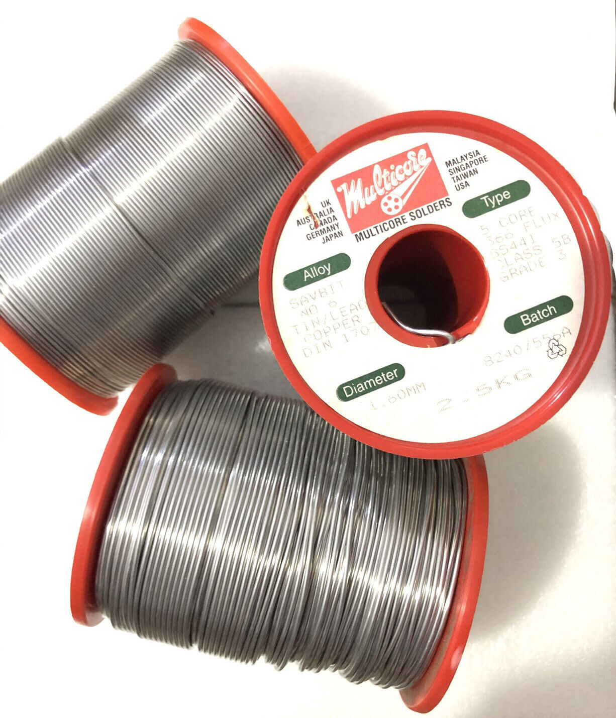1 X 2.5kgs 60/40 Tin/Lead Roll Multicore Quality Solder 362 5 Core Flux 1.22mm
