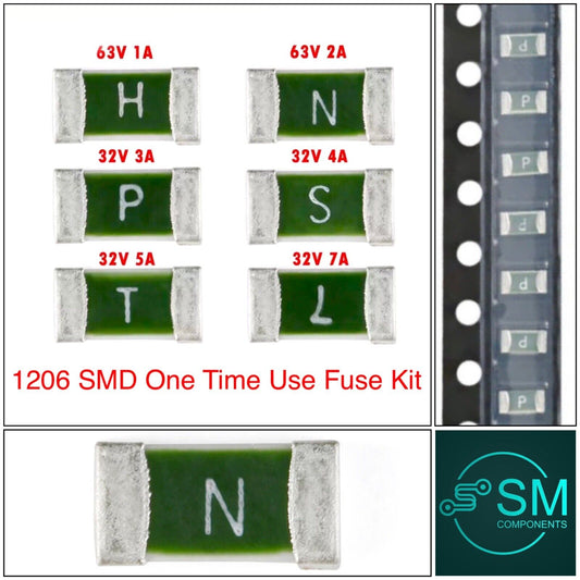 30pcs 1206 SMD Littelfuse Kit 6 Values 32V-63V One Time Use 437 Series 1A-7A