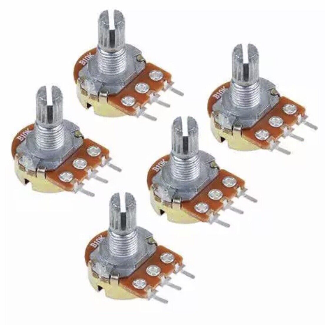 9PCS 9 Values WTH-148 Single 3 Pin Potentiometer Kit B1K-B1M With Nut & Knob