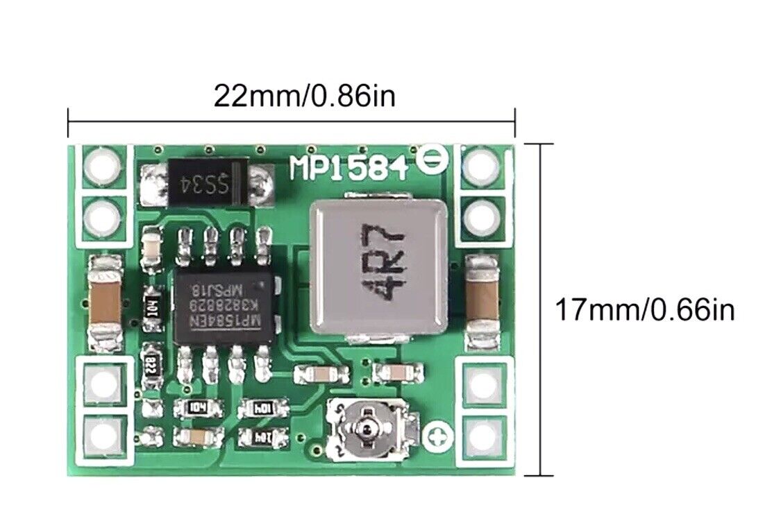 MP1584EN 4.5-28V to 0.8-18V 3A DC-DC Adjustable Converter Step Down Module DIY