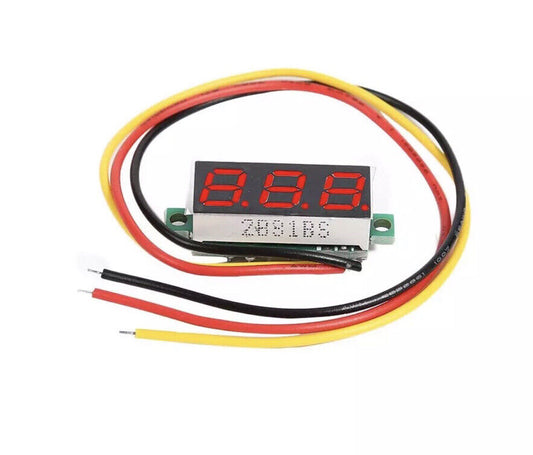 2PCS 0.28” DC 0-100V 3-Wire Voltage Meter Voltmeter With RED LED Display