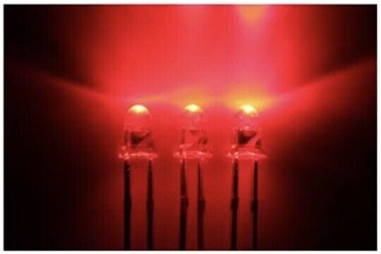 3mm RED BULLET HEAD LED With Edge Light Emitting Led Diode Clear 625nm SUPERLUX