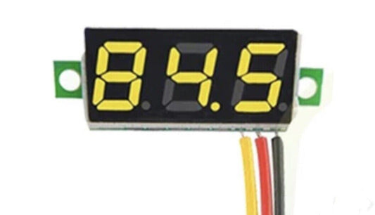2PCS 0.28” DC 0-100V 3-Wire Voltage Meter Voltmeter With YELLOW LED Display