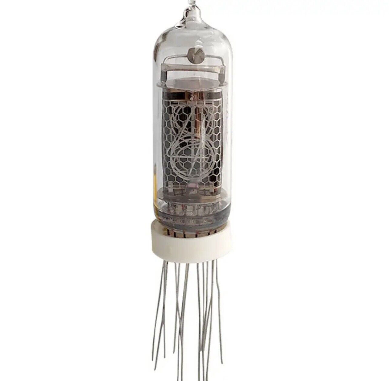 IN-14 Nixie Tube 4 Digit Clock Bluetooth Connectivity Walnut Base Brass Rings