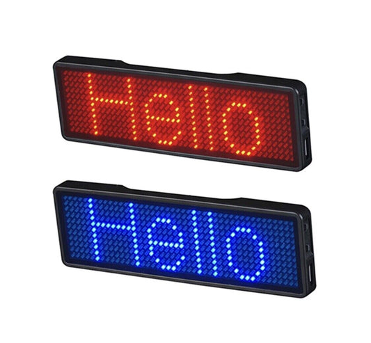 Rechargeable Red LED Scrolling Name Badge Tag Message Scrolling Blue Tooth Badge