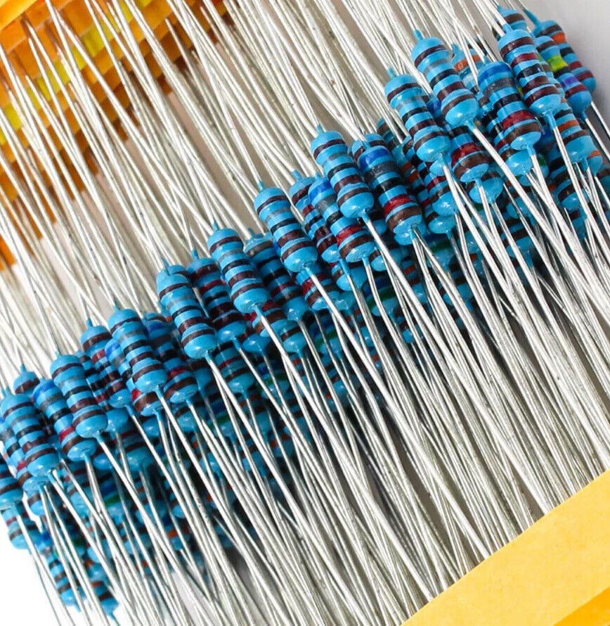 400pcs 1/4W Metal Film Resistors 20 Value 10Ω-1MΩ 1% 0.25 Watt Assortment Kit