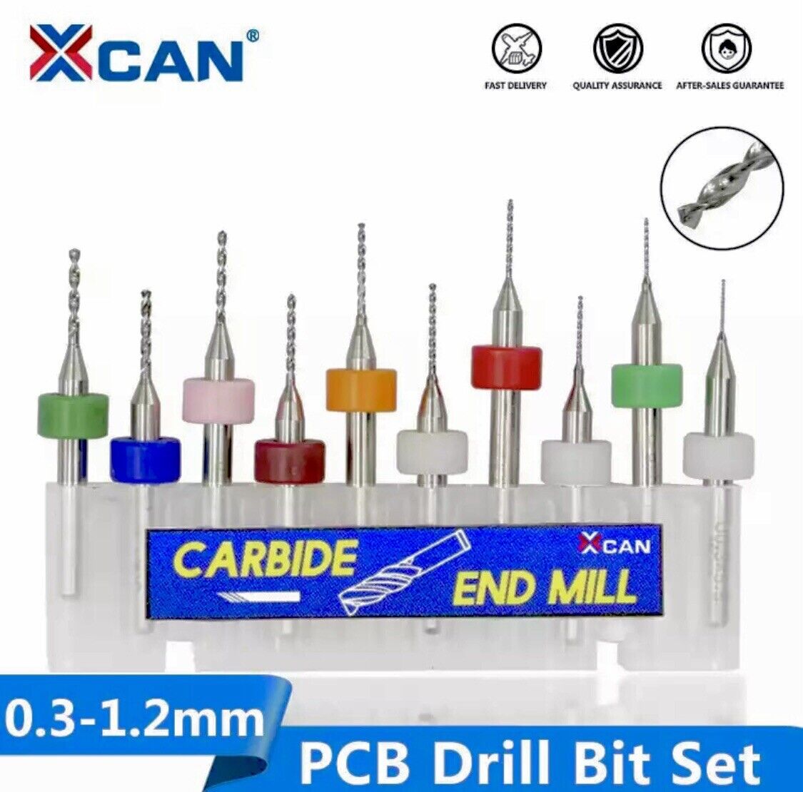 40Pcs 0.1-2.0mm PCB Print Circuit Board Carbide Mini Micro Drill Bit Boxed Kits
