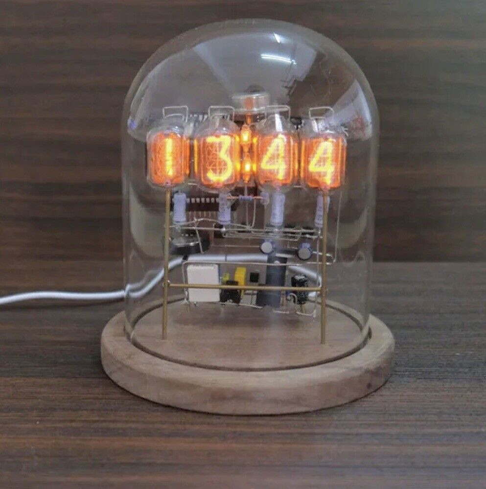 Classic Vintage IN-12 Nixie Tube Clock Kit DIY / Unassembled Inc Dome Glass Case