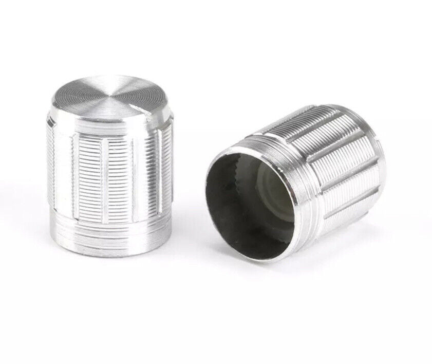 10pcs Silver Rotary Volume Knob Aluminium Suit 6mm Shaft Potentiometer 12x15mm