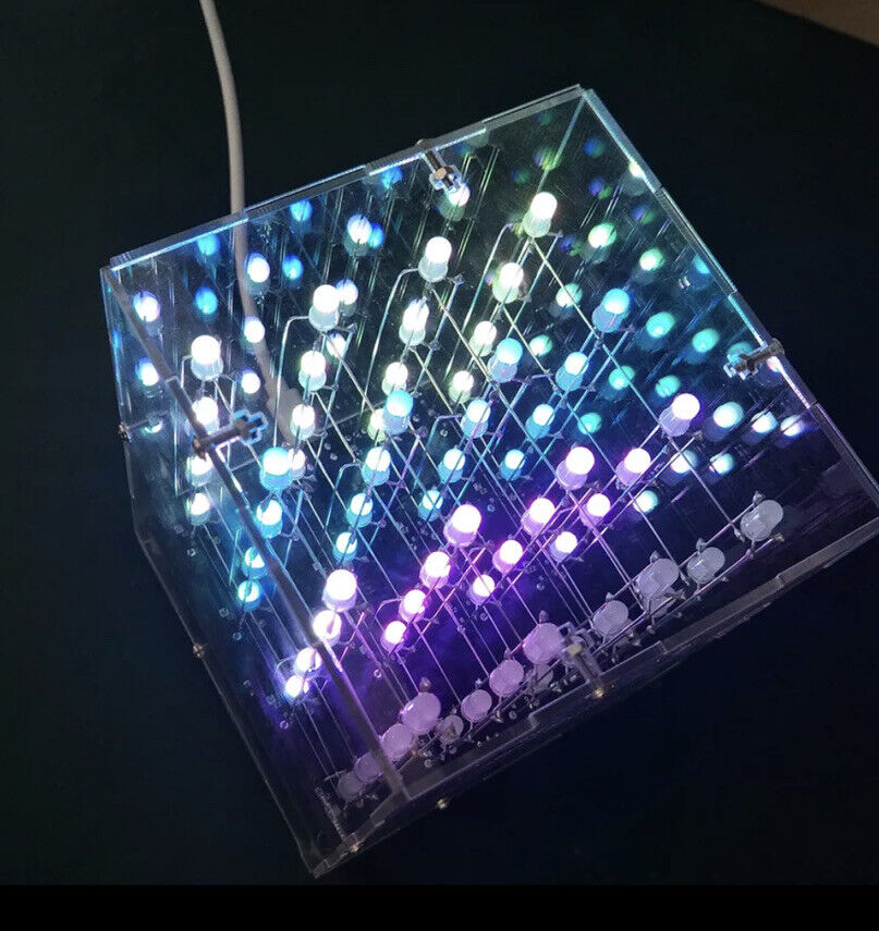4X4X4 RGB 3D Multicolour Led Infrared Remote Control Light Cube Kit Case Remote