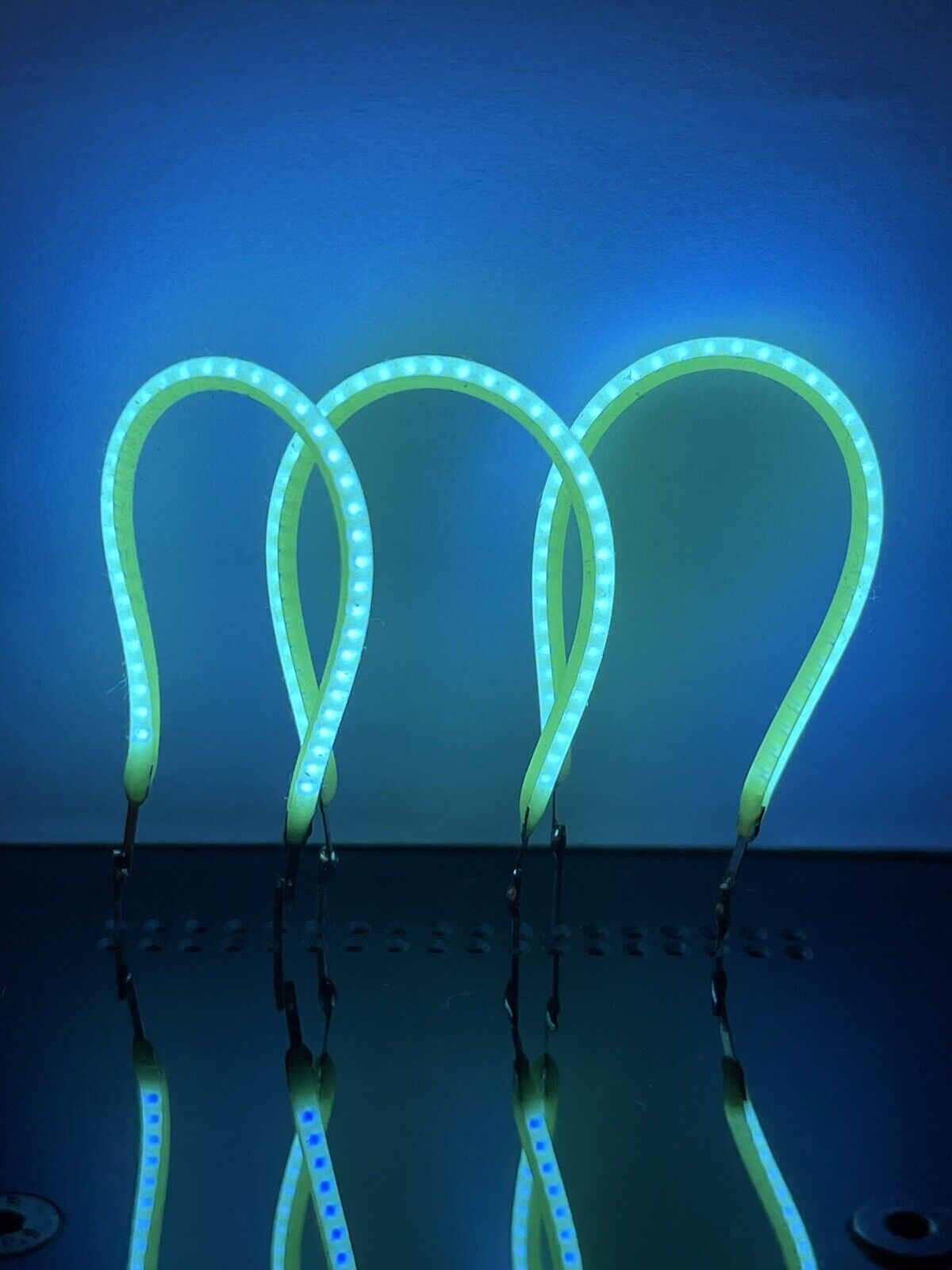 4pcs X DC3V 300mm ICE BLUE 490nm Super Flexible Silicone Filament Lamp LED DIY