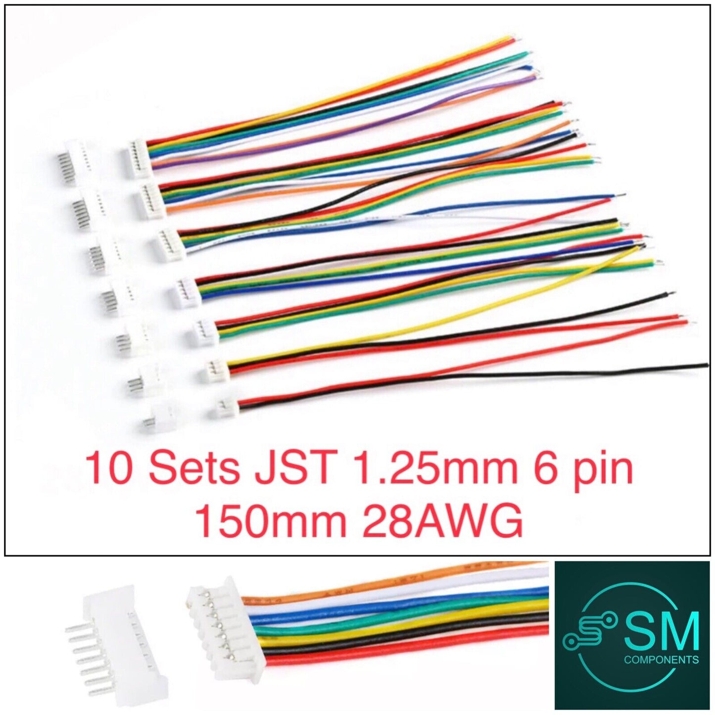 10 Sets 1.25mm JST 6 Pin Wired Micro Connector Quadcopter Electronic Drone 20PCS