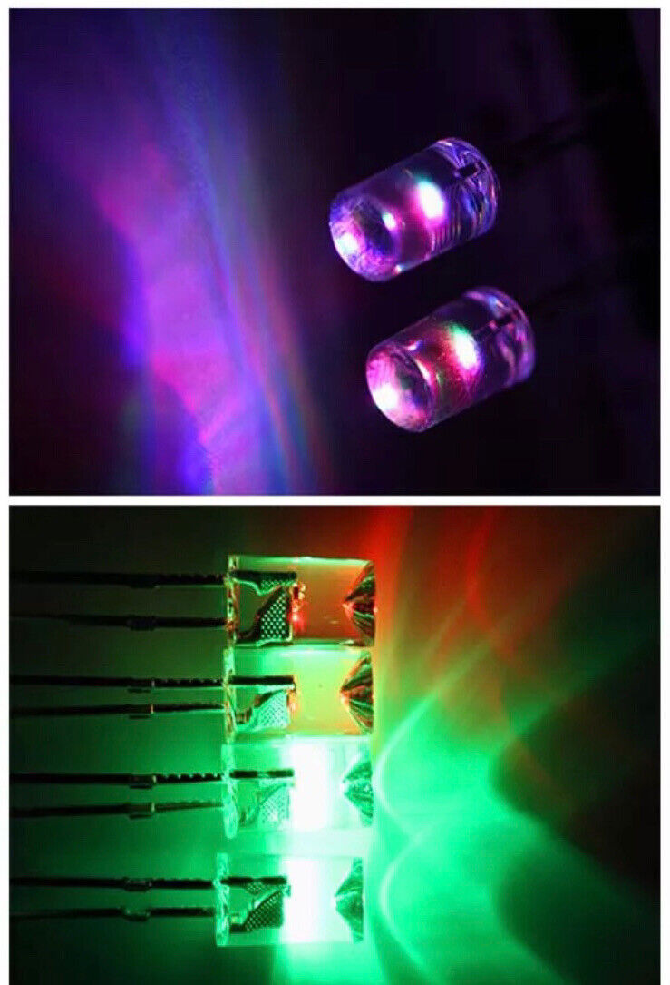 5mmLED Light Emitting Diode RGB SLOW flash 100pcs F5 CLEAR Flat Concave