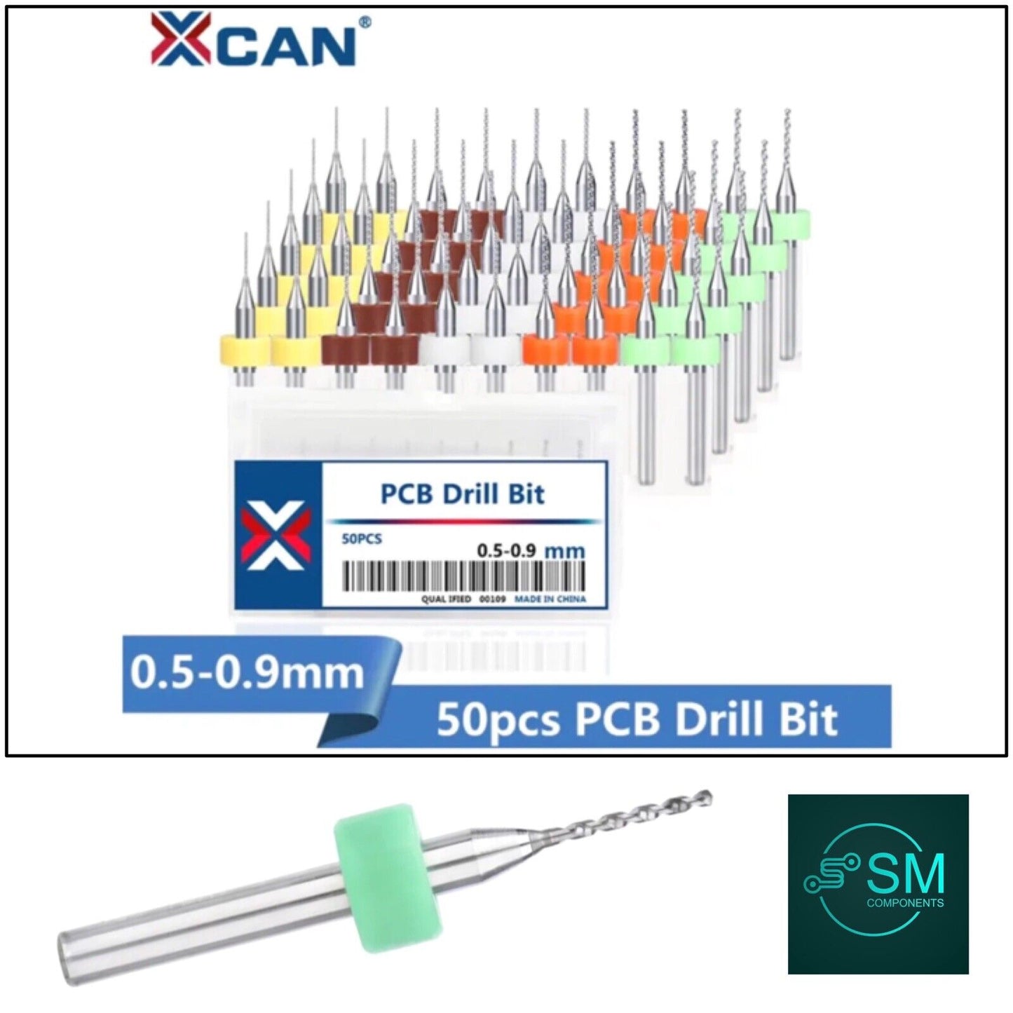 50Pcs 0.5-0.9mm PCB Print Circuit Board Tungsten Carbide Micro Drill Bit Set