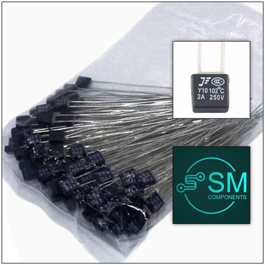 70pcs RH Thermal Fuse 102℃~135° C Degree 250V 2A Black Square Temperature Switch