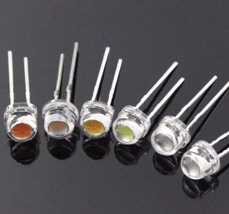 5mm Pink LARGE CHIP Led Light Emitting Diode Straw Hat 100pcs LED Clear Top