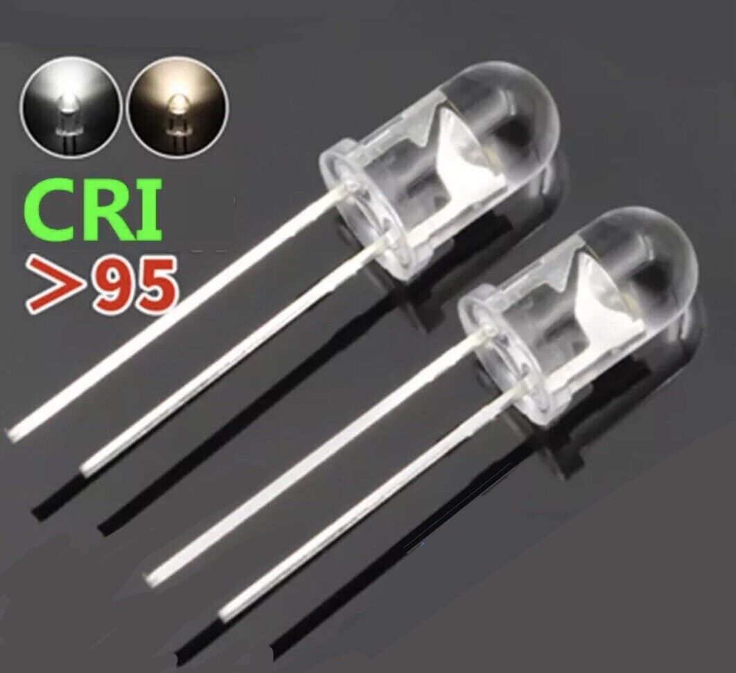 HIGH CRI 95 5mm 6-6500K Led Round Clear Top Light Emitting Diode 100pcs Led DIY