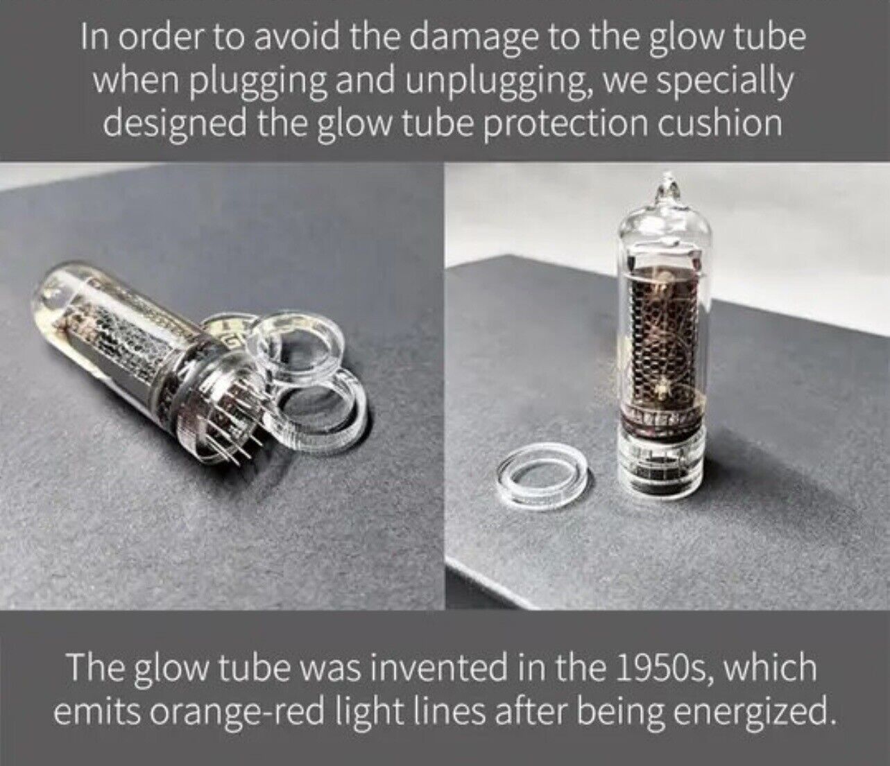 IN-14 Nixie Tube 4 Digit Clock Bluetooth Connectivity Walnut Base Brass Rings
