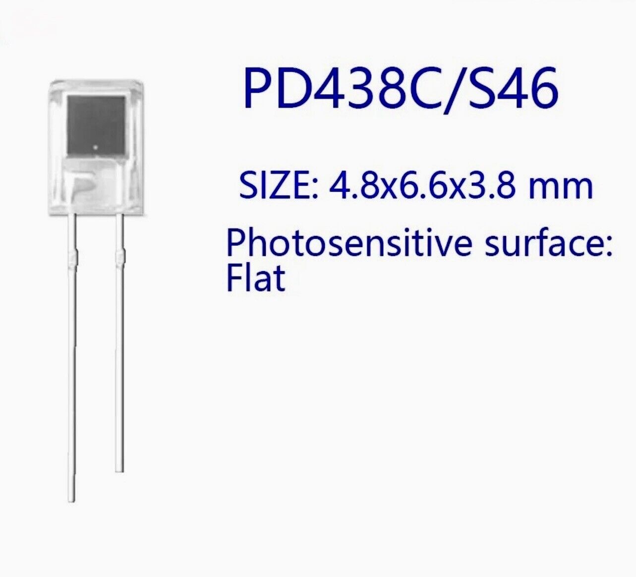5PCS PD438C/S46 4.8mm TO-92 Photodiode DIP2 New IR Receiver 400-1100nm 940 Peak