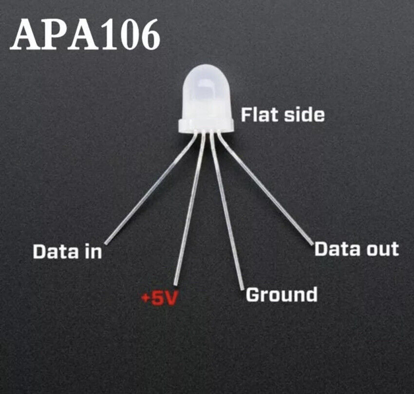 APA106 F5 5mm RGB LED 20pcs WS2812B-SK6812 NeoPixel Comp’ Light Emitting Diode