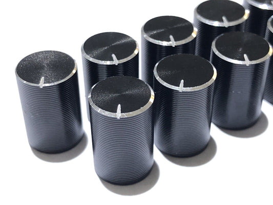 10pcs BLACK Aluminium Rotary Volume Knob 10 x 14mm Suit 6mm Shaft Potentiometer