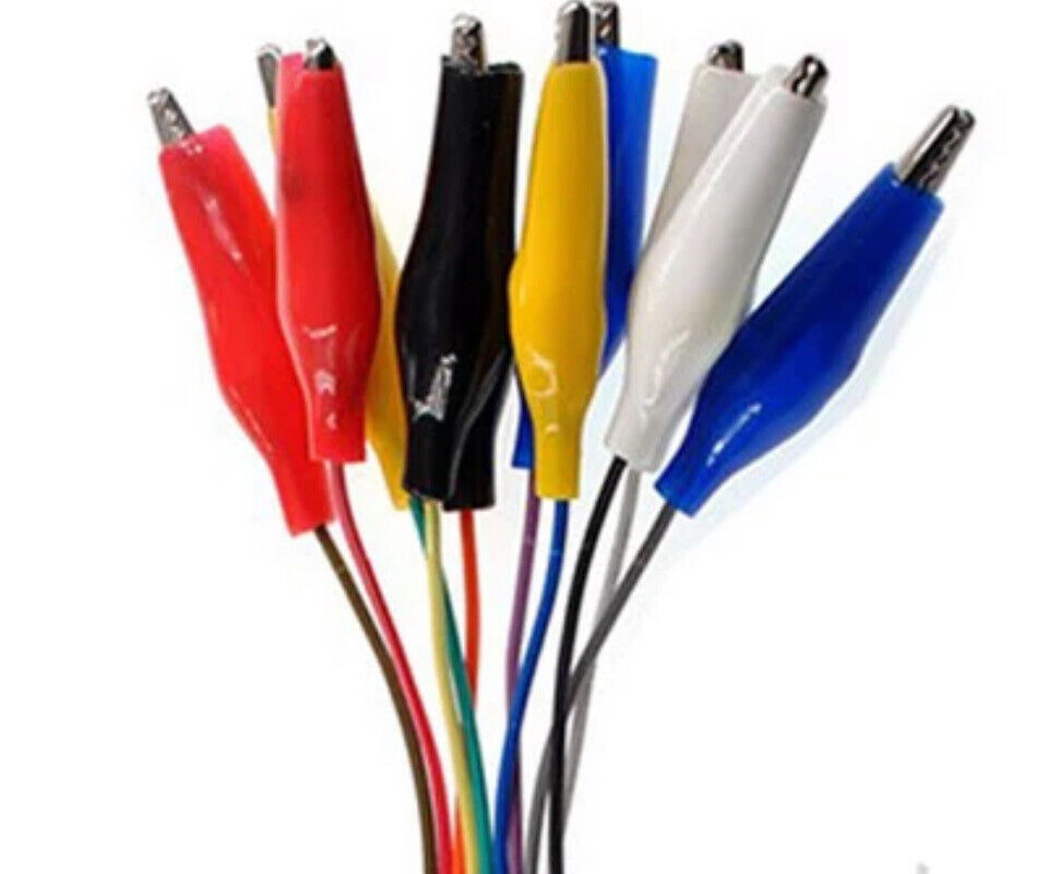 10PCS Electronics Alligator Clips Test lead Jumper Wire To DuPont Connector Male