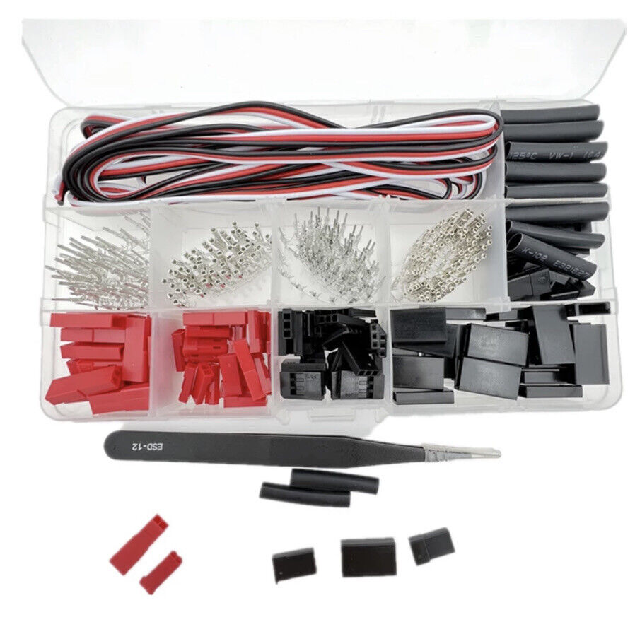 400pcs JR JST FUTABA 2/3 Pin Female Male Connector Kit Dupont 2.54mm RC Hobby
