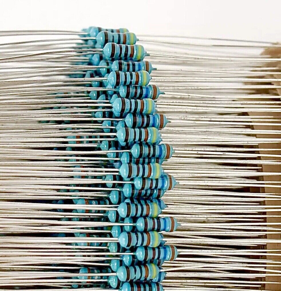 600PCS 1/2W-0.5W Metal Film Resistors 1% 20pcs X 30 Values 10-1M ohms