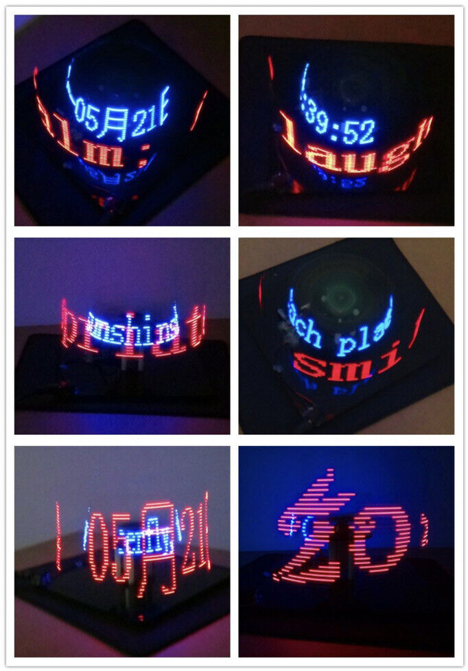 DIY Biaxial 3D Red-Blue Rotating LED Kit POV Creative SMD Soldering Training Kit