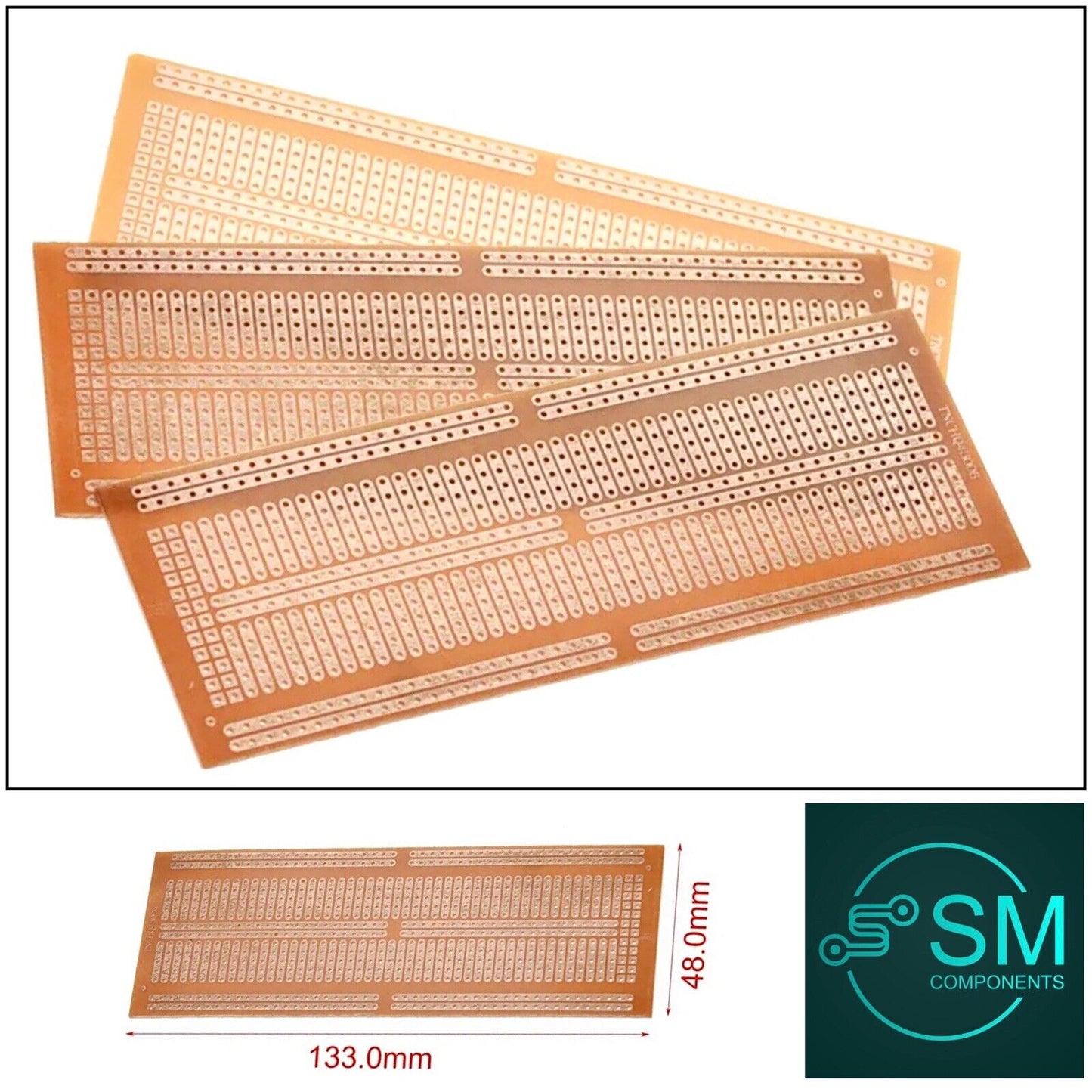 3PCS 133X48mm PCB Single Sided Copper Clad RBP DIY Prototype PCB Breadboard