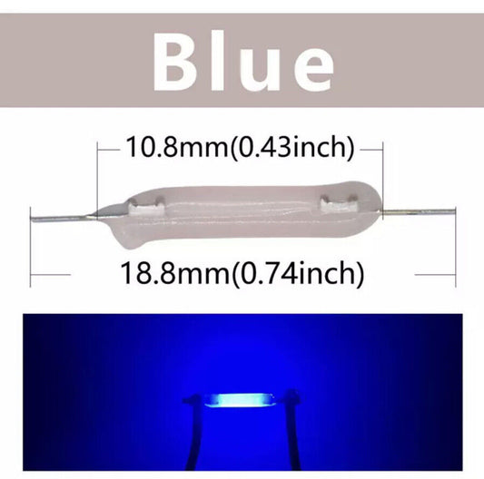 10Pc 3V 80mA 20mm BLUE Silicone Filament DIY Led Light Emitting Diodes