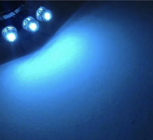 5mm Ice Blue Cyan Led Light Emitting Diode Straw Hat 100pcs Clear Top 490nm