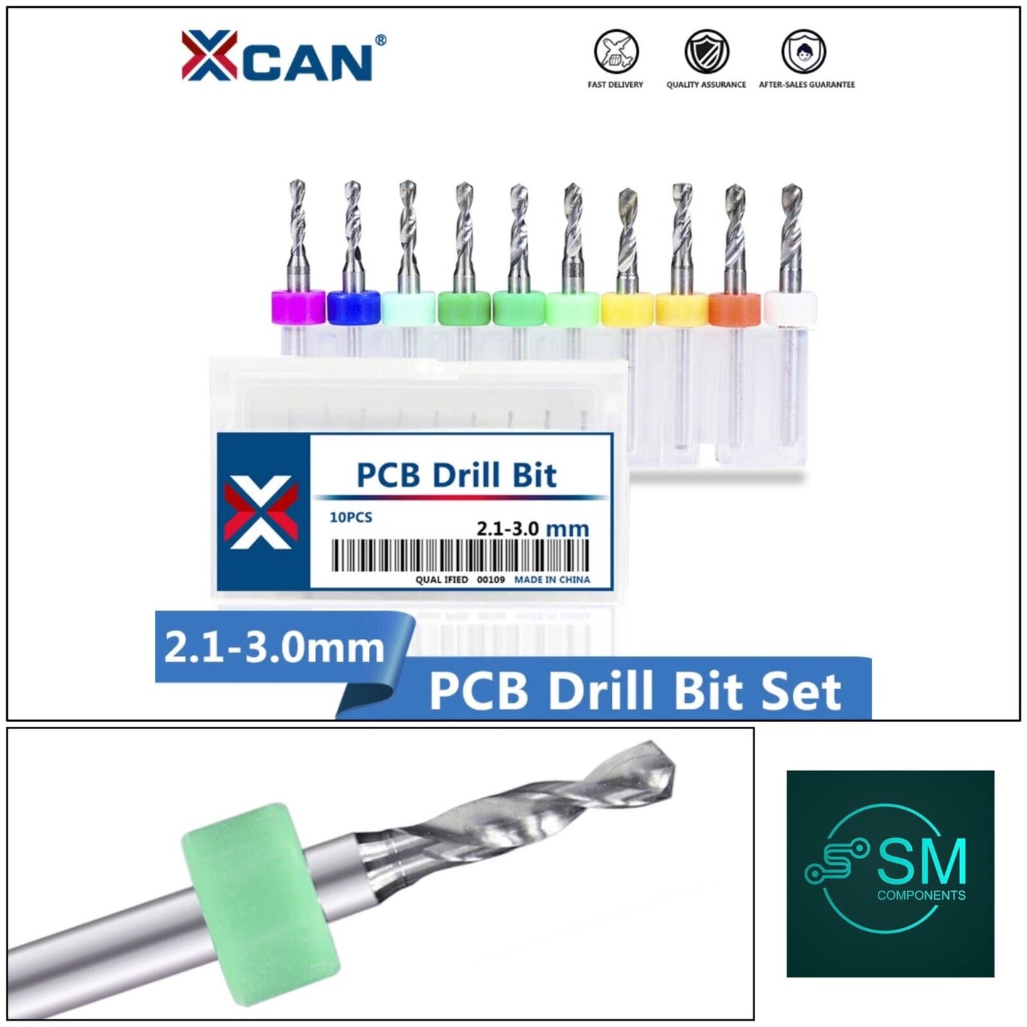 10Pcs 2.1-3.0mm PCB Print Circuit Board Carbide Mini Micro Drill Bit Set