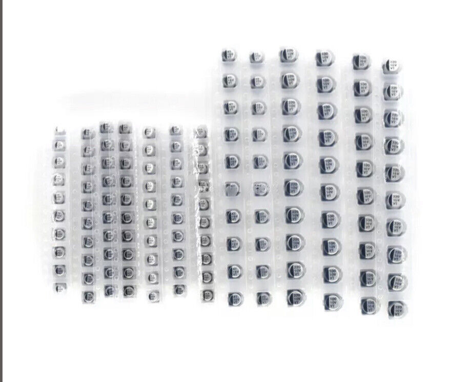 130PCS (1uF-220uF) 13Value DIY Aluminum SMD Electrolytic Capacitor Assorted Kit