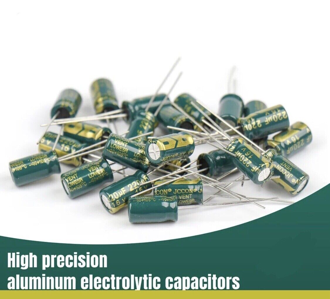 925PCS High Frequency LOW ESR Electrolytic Capacitor’s 1uF-1000uF 105°C 6.3V-63V