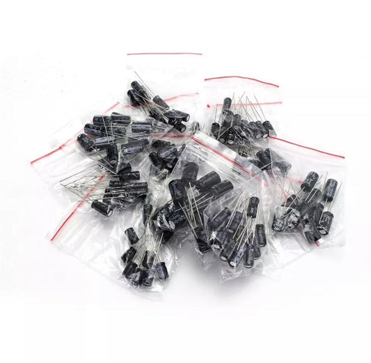 120pcs 12 Values Assorted Electrolytic Capacitors Assortment Kits 0.22uF~470uF