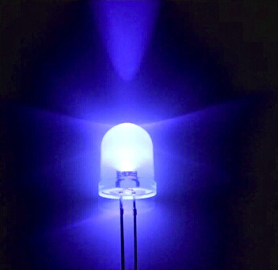 50pcs 10mm F10 UV Clear Round LED Light Emitting Diode Super Bright LED 405nm
