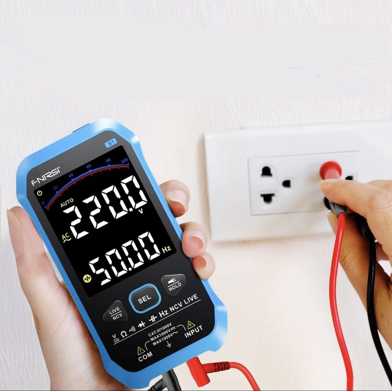 FNIRSI-S1 Digital Multimeter 9999 Counts AC DC Diode NCV Hz Live Tester