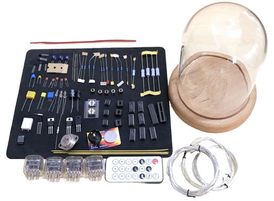 Classic Vintage IN-12 Nixie Tube Clock Kit DIY / Unassembled Inc Dome Glass Case