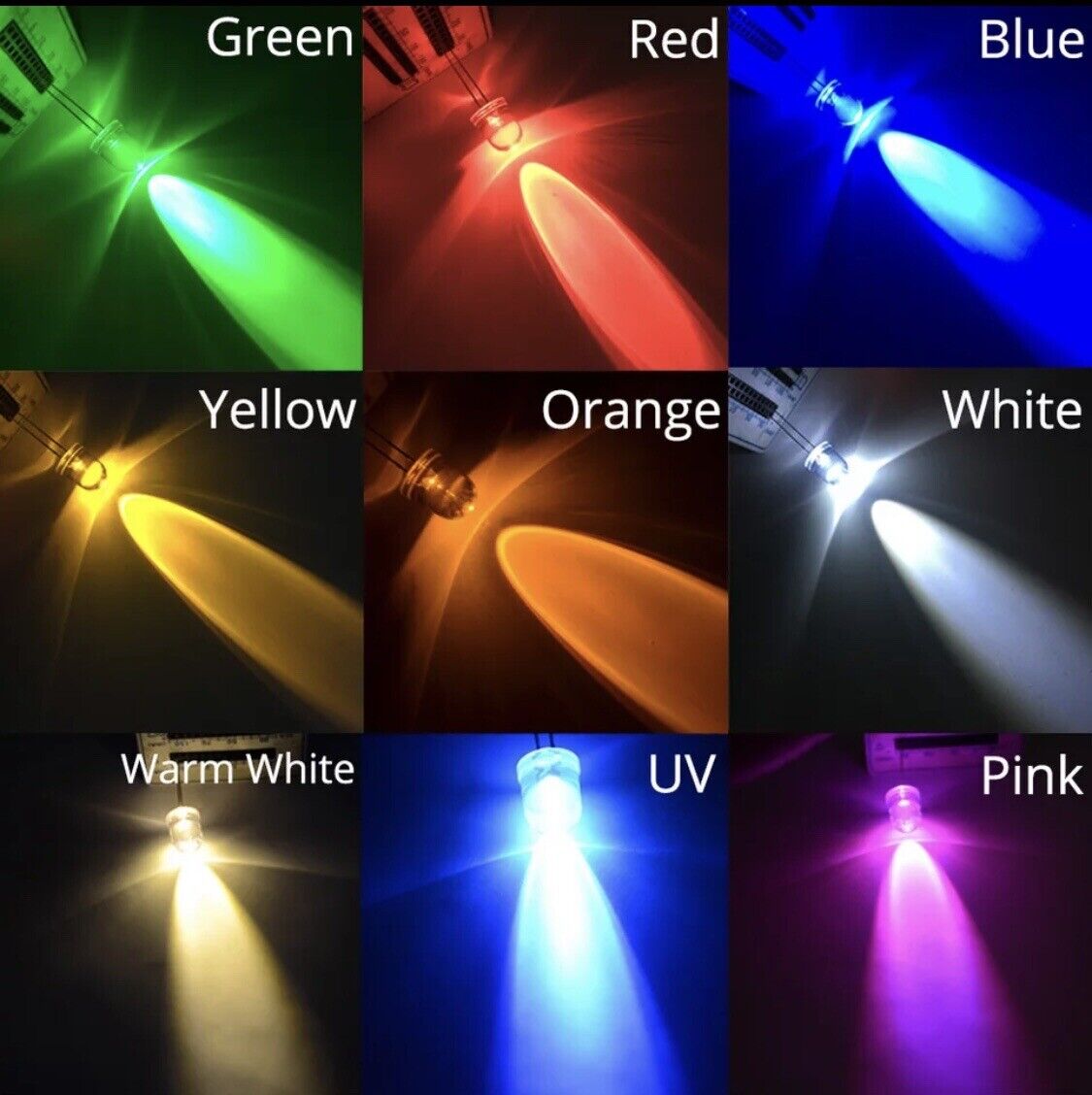 10pcs 10mm 12V Prewired 1.5Hz FLASHING Clear Top Leds All Colours Hobby DIY
