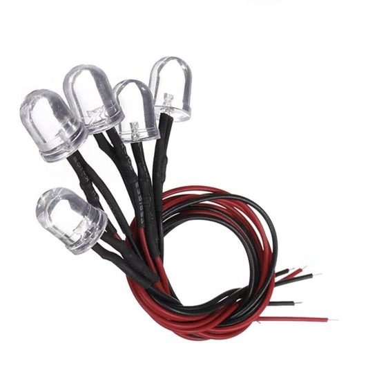10PCS Prewired 10mm RED 1.5Hz FLASHING LED 5-12VDC 20mA 10mm Clear Round LEDS