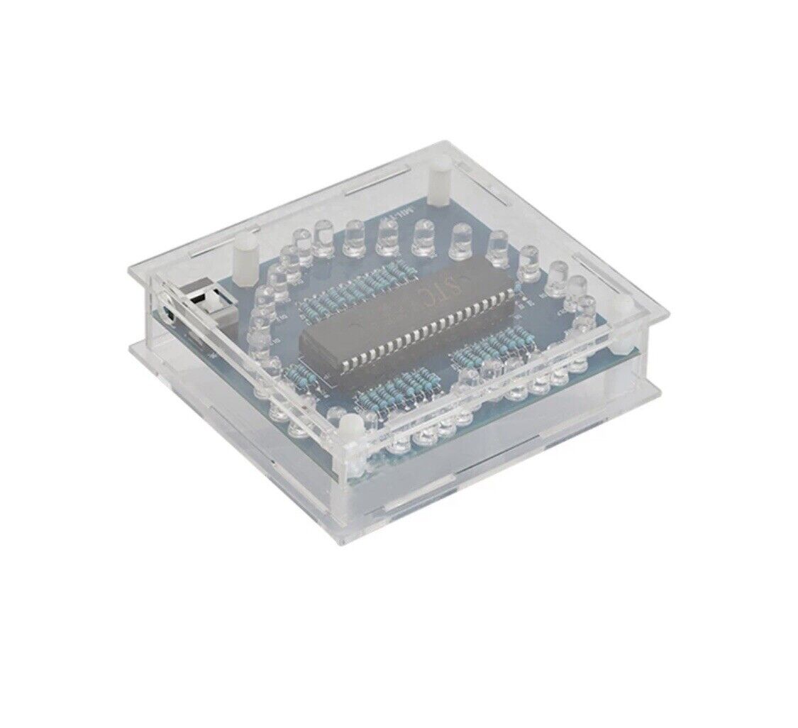 DIY RGB LED Heart Project Electronic Education Circuit Kit Inc Clear Case Cable