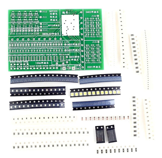 Soldering Practice SMD/SMT 0201 0402 0603 0805 SOT LEDS DIY Kit Electronic PCB