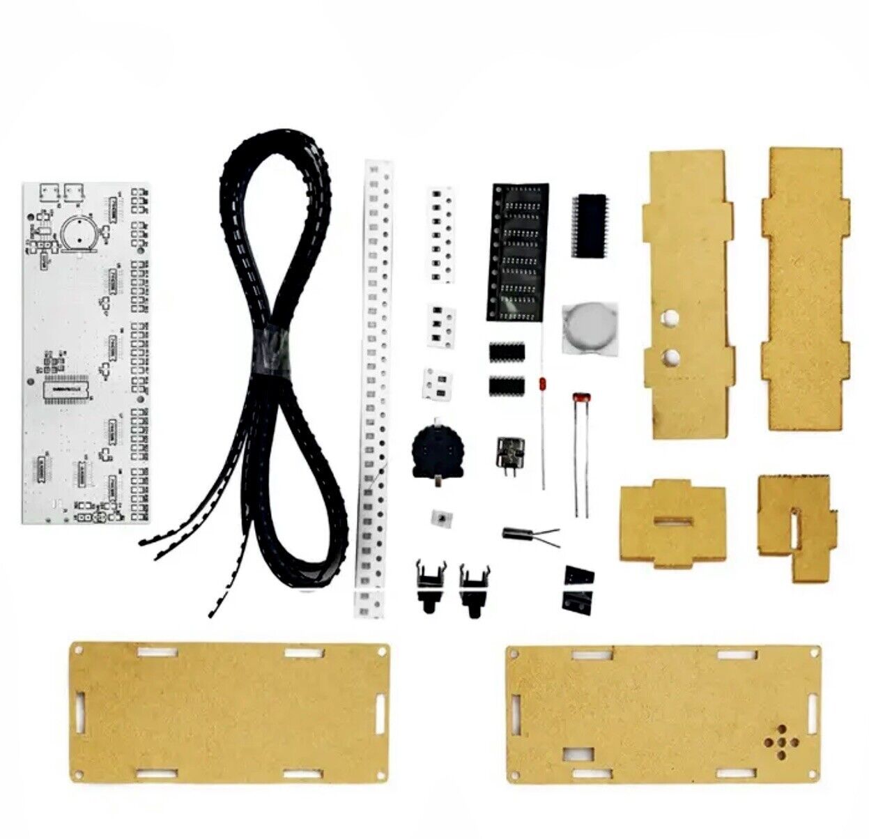 DIY 0603 SMD Electronic GREEN LED Clock Kit With Temp/ Auto Dim Inc Acrylic Case
