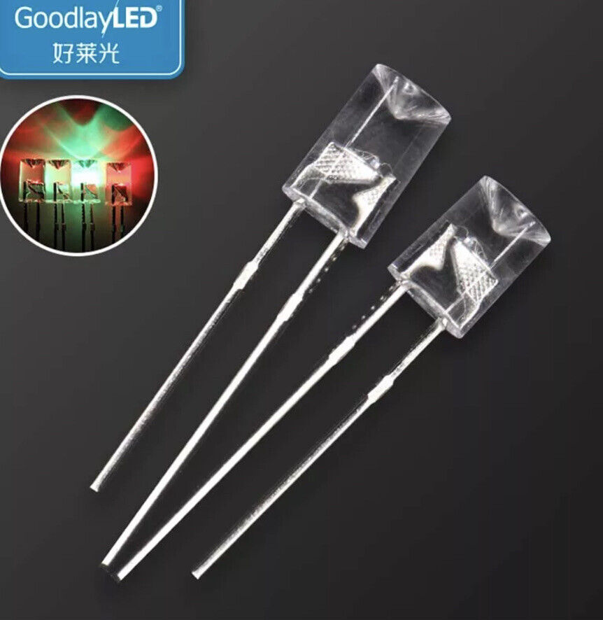 5mmLED Light Emitting Diode RGB SLOW flash 100pcs F5 CLEAR Flat Concave