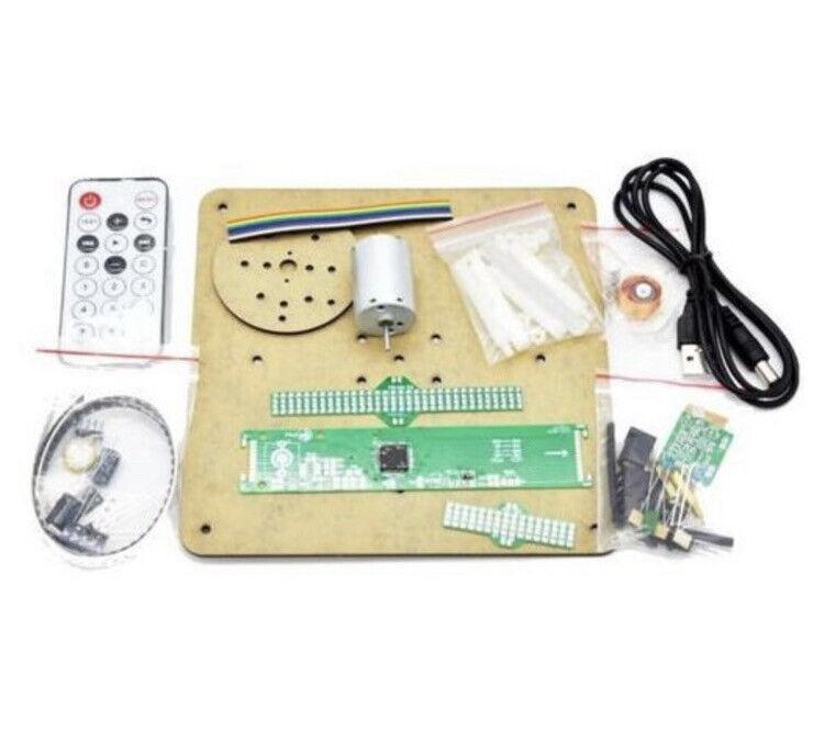 DIY Biaxial 3D Red-Blue Rotating LED Kit POV Creative SMD Soldering Training Kit