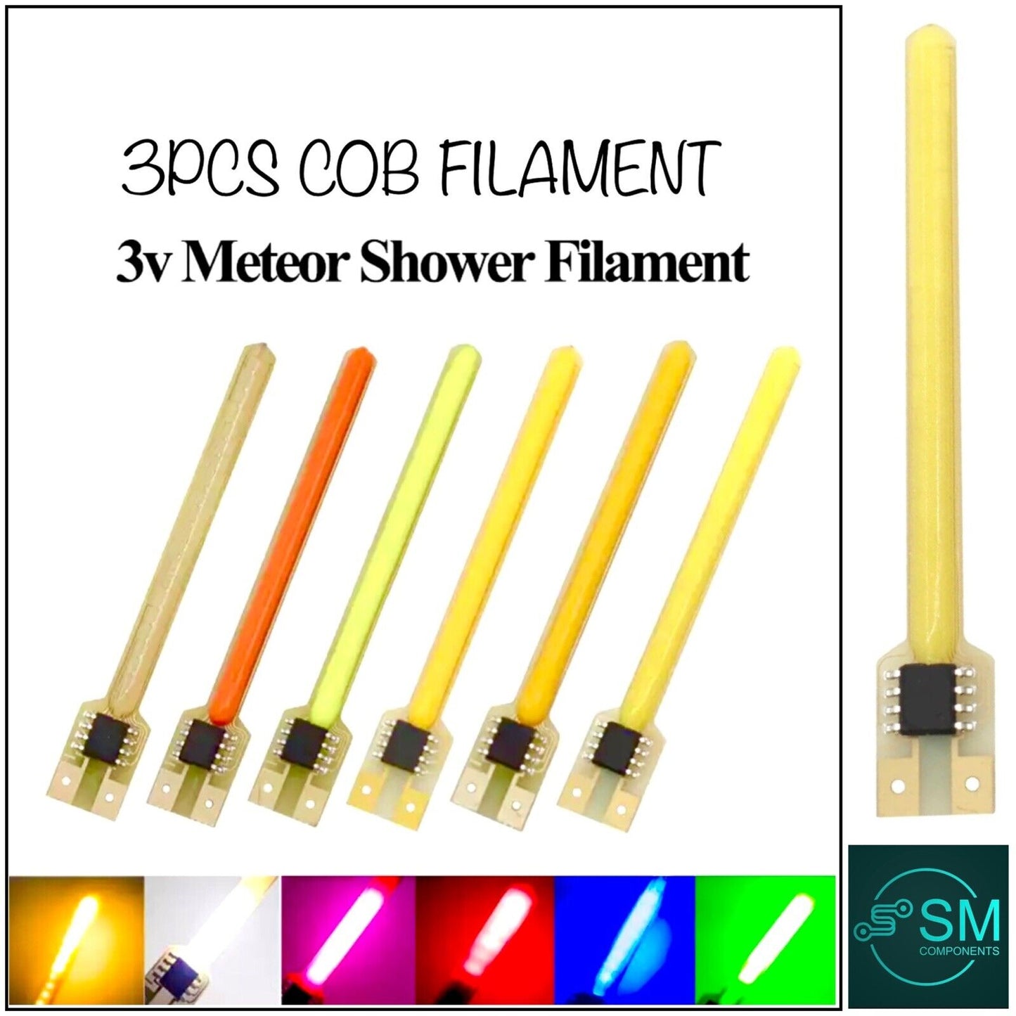 3PCS led Mini Meteor Shower Chasing light Emitting Diodes Hobby Sets DIY 58mm