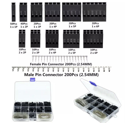 Dupont Wire Jumper and Header 620PCS Male+Female 2-12 Port Connector Housing Kit