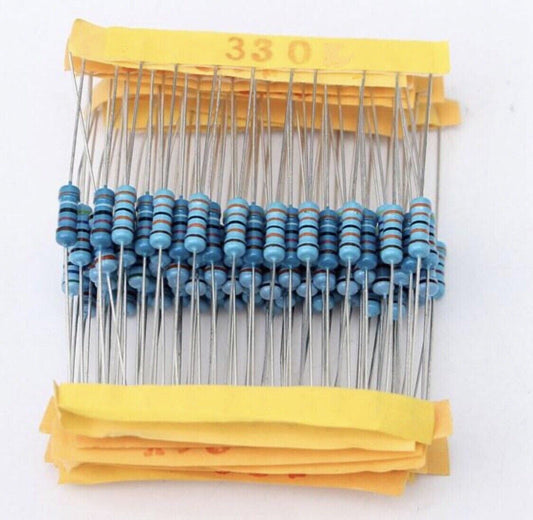 300pcs 10 X 30 Values 1/2W 1% Metal Film Resistor Assortment Kit 0.1Ω ~ 750Ω