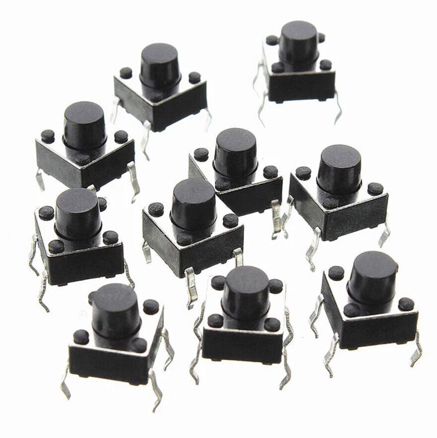 100pcs Momentary Tactile Tact Push Button 4 Pin Switch DIP 6 x 6 x 5mm With Box